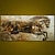 cheap Animal Paintings-Oil Painting Hand Painted Horizontal Panoramic Animals Modern Rolled Canvas (No Frame)