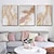 levne Abstraktní malby-olejomalba 100% ručně malovaná nástěnná malba na plátně zlatý růžový mramor vertikální abstraktní krajina moderní moderní bytové dekorace výzdoba rolované plátno bez rámu nenatažené