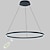 abordables Éclairages circulaires-1-lumière 60cm LED suspension cercle en aluminium peint finitions dimmable 30w pour salle à manger chambre avec abat-jour en acrylique en noir or blanc café