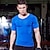 cheap Men&#039;s Active Tees &amp; Tanks-Men&#039;s Compression Shirt Running Shirt Short Sleeve Tee Tshirt Athletic Athleisure V Neck Spandex Breathable Quick Dry Soft Fitness Gym Workout Performance Sportswear Activewear Fashion Black White