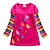 levne Šaty-Kids Girls&#039; Butterfly Rainbow Dress Striped Patchwork Embroidered Pocket Fake two piece Fuchsia Royal Blue Cotton Knee-length Long Sleeve Active Floral Cute Dresses Children&#039;s Day