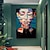 abordables Peintures portraits-Peinture à l&#039;huile Hang-peint Peint à la main Verticale Abstrait Paysage Contemporain Moderne Toile roulée (sans cadre)