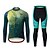 cheap Men&#039;s Clothing Sets-Miloto Men&#039;s Long Sleeve Cycling Jersey with Tights Summer Black / Green Funny Bike Clothing Suit Ultraviolet Resistant Breathable Back Pocket Sports Patterned Mountain Bike MTB Road Bike Cycling