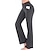 cheap Yoga Pants &amp; Bloomers-Women&#039;s High Waist Yoga Pants Side Pockets Bootcut Leggings Tummy Control 4 Way Stretch Quick Dry Dark Grey Wine Fitness Gym Workout Dance Summer Sports Activewear High Elasticity