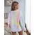 cheap Women&#039;s Athleisure Wear-Women&#039;s Sweatshirt Pullover Tie Dye Crew Neck Color Block Sport Athleisure Sweatshirt Top Long Sleeve Warm Soft Oversized Comfortable Everyday Use Casual Exercising General Use / Winter