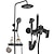 cheap Outdoor Shower Fixtures-Shower Faucet Set with 8“ Rain Showerhead, Multi-Function Hand Shower, Adjustable Slide Bar and Soap Dish Wall Mounted Ceramic Valve Bath Shower Mixer Taps