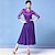 Χαμηλού Κόστους Latin Ρούχα Χορού-λάτιν χορευτικό φόρεμα δαντέλα με κρόσσια φούντα σπαστό γυναικεία προπόνηση απόδοση 3/4 μήκους μανίκι ψηλή δαντέλα ίνα γάλακτος
