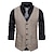 cheap Cosplay &amp; Costumes-The Great Gatsby 1920s Vintage Masquerade Vest Waistcoat Outerwear Men&#039;s Slim Fit Costume Gray / Camel / Black Vintage Cosplay Sleeveless Event / Party
