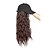 cheap Chignons-baseball cap with hair hat hair extension curly long wavy corn wave hairpiece with baseball hat attached adjustable cap synthetic yaki hair for girls and women (18&quot;-corn wave, wine red)