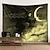 cheap Halloween Wall Tapestries-Halloween Decorations Tapestry Witch Moon Night Creepy Wall Hanging Photograph Backdrop Blanket Curtain Home Bedroom Living Room Decoration