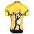 tanie Męskie koszulki-21Grams Męskie Koszulka rowerowa Krótki rękaw Rower Dżersej Top z 3 tylnymi kieszeniami Kolarstwo górskie Kolarstwie szosowym Oddychający Szybkie wysychanie Odblaskowe paski Kieszeń na plecach Żółty