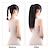 cheap Clip in Hair Extensions-ponytail extensions real human hair clip in 16 inches 65g jet black color straight drawstring warp around ponytail hair piece remy human hair for women