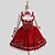 abordables Vestidos Lolita-Gosurori Lolita Rococó Vestidos Abrigo Blusa / Falda Mujer Chica Algodón Japonés Disfraces de Cosplay Rojo Un Color Manga Larga Hasta la Rodilla