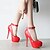 cheap Women&#039;s Heels-Women&#039;s Heels Daily Solid Colored Stiletto Heel Round Toe Sexy PU Buckle Black Red Fuchsia