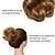 cheap Clip in Hair Extensions-real human hair scrunchie hair piece curly wavy rose bun elegant chignons messy updo for women kids donut ponytails hairpiece light brown