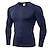 cheap Base Layer &amp; Compression-Men&#039;s Compression Shirt Running Shirt Classic Long Sleeve Tee Tshirt Athletic Summer Spandex Breathable Quick Dry Moisture Wicking Fitness Gym Workout Running Sportswear Activewear Solid Colored Blue