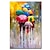 cheap People Paintings-Oil Painting 100% Handmade Hand Painted Wall Art On Canvas People Hold Umbrellas Abstract Landscape Comtemporary Modern Home Decoration Decor Rolled Canvas No Frame Unstretched
