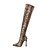 cheap Women&#039;s Boots-Women&#039;s Boots Stiletto Heel Boots Animal Print Stiletto Heel Pointed Toe Over The Knee Boots Sexy Daily Nubuck Leopard Brown