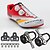 baratos Sapatos de Ciclismo-SIDEBIKE Adulto Sapatilhas de Ciclismo com Travas &amp; Pedal Tênis para Ciclismo Sapatos para Ciclismo Fibra de Carbono Almofadado Ciclismo Verde Vermelho Homens Sapatos para Ciclismo / Malha Respirável