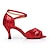 זול נעליים לטיניות-בגדי ריקוד נשים נעליים לטיניות נעלי ג&#039;אז הצגה מפלגה אימון נעליים נוצצות עקבים נָמֵר נצנוץ סלים גבוהה עקב אבזם לבן אדום