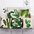 baratos estilo floral e plantas-1 conjunto de 5 peças de folha verde da série botânica capa de almofada decorativa moderna capa de almofada decorativa para quarto quarto quarto sofá cadeira carro almofada exterior para sofá sofá