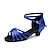abordables Zapatos de baile latino-Mujer Zapatos de Baile Latino Salón Baile en línea Rendimiento Entrenamiento Satén Tacones Alto Un Color Tacón Cubano Plata Azul marinero Leopardo