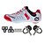 abordables Zapatos de ciclismo-SIDEBIKE Adulto Zapatillas de ciclismo con pedal y cala Calzado para Bicicleta de Carretera Nylón Transpirable Amortización Ciclismo Blanco Negro  / Rojo Hombre Zapatillas Carretera / Zapatos de