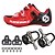 abordables Zapatos de ciclismo-SIDEBIKE Zapatillas de ciclismo con pedal y cala Calzado para Bicicleta de Carretera Nylón Fibra de Carbono Transpirable Amortización Utra ligero (UL) Ciclismo Rojo / negro Hombre Zapatillas