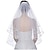رخيصةأون طرحات الزفاف-حجاب زفاف قصير من طبقتين مع حافة شريط مشط أبيض عاجي لإكسسوارات زفاف العروس