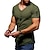 abordables Camisetas casuales de hombre-Hombre Camiseta Tee Plano Escote en Pico Normal Manga Corta Cremallera Ropa Músculo Esencial