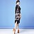 cheap Latin Dancewear-Latin Dance Dress Tassel Split Pattern / Print Women&#039;s Training Performance Long Sleeve Natural Nylon Tulle