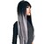 cheap Synthetic Trendy Wigs-Synthetic Wig kinky Straight Natural Straight With Bangs Wig Long Black / White Synthetic Hair 26 inch Women&#039;s Easy to Carry Comfortable Color Gradient Black Gray