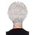 זול פאה מבוגרת-פאות לבנות לנשים פאה סינתטית תלתל רופף פאה אסימטרית פאה קצרה שיער סינטטי לבן 6 אינץ&#039; קלאסי מעודן לבן פלאפי
