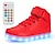 baratos Sapatos com luzes LED para Criança-Para Meninos Para Meninas Tênis Tênis com LED Carregamento USB Sapatos de fibra óptica luminosa Couro Ecológico Controle Remoto Com Laço Crianças (4 a 7 anos) Crianças Maiores (7 anos +) Diário