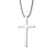cheap Necklaces &amp; pendants-simple stainless steel cross pendant chain necklace for men women, 20-22 inches link chain (black:1.20.7’’ pendant+20’’ rolo chain)