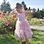 tanie Sukienki-Dzieci Brzdąc Dla dziewczynek Sukienka Solidne kolory Kwiat Bez rękawów Przyjęcie urodzinowe Koronka Z marszczeniami Aktywny Śłodkie Bawełna Koronka Tiul Midi Biały Rumiany róż