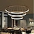 abordables Diseño de círculo-Lámpara colgante led de 3 luces 80/60/40cm círculo diseño cepillado mate acabados pintados en aluminio dorado luces de salón comedor modernas solo regulables con mando a distancia