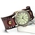 voordelige Quartz-horloges-quartz horloge voor dames heren analoog quartz retro vintage metalen pu lederen band polshorloge