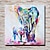 cheap Prints-animal canvas wall art,  elephant framed oil painting modern wall art for living room bedroom office bathroom, stretched ready to hang wall decoration (16x16inch)