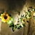 זול רצי מעבר ותפאורה-30 led 2.4 מ&#039; זר חמניות מלאכותי משי פרחים מזויפים פרחי עלה קיסוס צמחים עיצוב בית פרח קיר פרחים