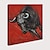 olcso Olajfestmények-Hang festett olajfestmény Kézzel festett Négyzet Absztrakt Állatok Modern Anélkül, belső keret / Hengerelt vászon