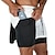 cheap Mens Active Shorts-Men&#039;s Active Board Shorts Shorts Workout Shorts Running Shorts Drawstring Layered Sporty Solid Color Camouflage Cycling Breathable Short Sport Gym Sports &amp; Outdoors Sporty Silver Black Stretchy