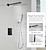cheap Rough-in Valve Shower System-Shower Faucet,Matte Black Shower Faucets Sets Complete with Stainless Steel Shower Head and Solid Brass Handshower Wall Mounted Rainfall Shower Head System