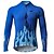 cheap Women&#039;s Cycling Clothing-21Grams Men&#039;s Long Sleeve Cycling Jersey Polyester Blue Novelty Bike Jersey Top Mountain Bike MTB Road Bike Cycling UV Resistant Quick Dry Breathable Sports Clothing Apparel / Stretchy / Athleisure