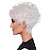 abordables Perruque de mode synthétique-perruques blanches pour femmes perruque synthétique lâche curl perruque asymétrique cheveux synthétiques blancs courts 6 pouces classique exquis blanc moelleux