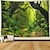 cheap Landscape Tapestry-mistry forest tapestry magical nature green tree wall tapestry rainforest landscape tapestry wall hanging bohemian psychedelic tapestry for bedroom living room dorm