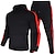 cheap Men&#039;s Tracksuit &amp; Hoodie-Men&#039;s Tracksuit Sweatsuit 2 Piece Street Winter Long Sleeve Thermal Warm Breathable Moisture Wicking Fitness Gym Workout Running Sportswear Activewear Stripes Black Yellow Red
