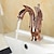 billige Klassisk-vintage håndvask armatur armatur messing svaneformet, monoblok vandhaner til vaskerum med enkelt håndtag et hul dækmonteret, mono vandbeholder hane varm og kold slange antik