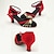 Χαμηλού Κόστους Ballroom Παπούτσια &amp; Παπούτσια Μοντέρνου Χορού-Γυναικεία Αίθουσα χορού Μοντέρνα παπούτσια Εσωτερικό Επίσημος Χορός Βάλς Επαγγελματικό Κόψιμο Χαμηλό τακούνι Κούμπωμα Μπαρέτας Πόρπη Κόκκινο Χρυσό