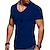 economico Magliette casual da uomo-Per uomo maglietta Magliette Liscio A V Normale Manica corta Cerniera Abbigliamento Muscolo Essenziale